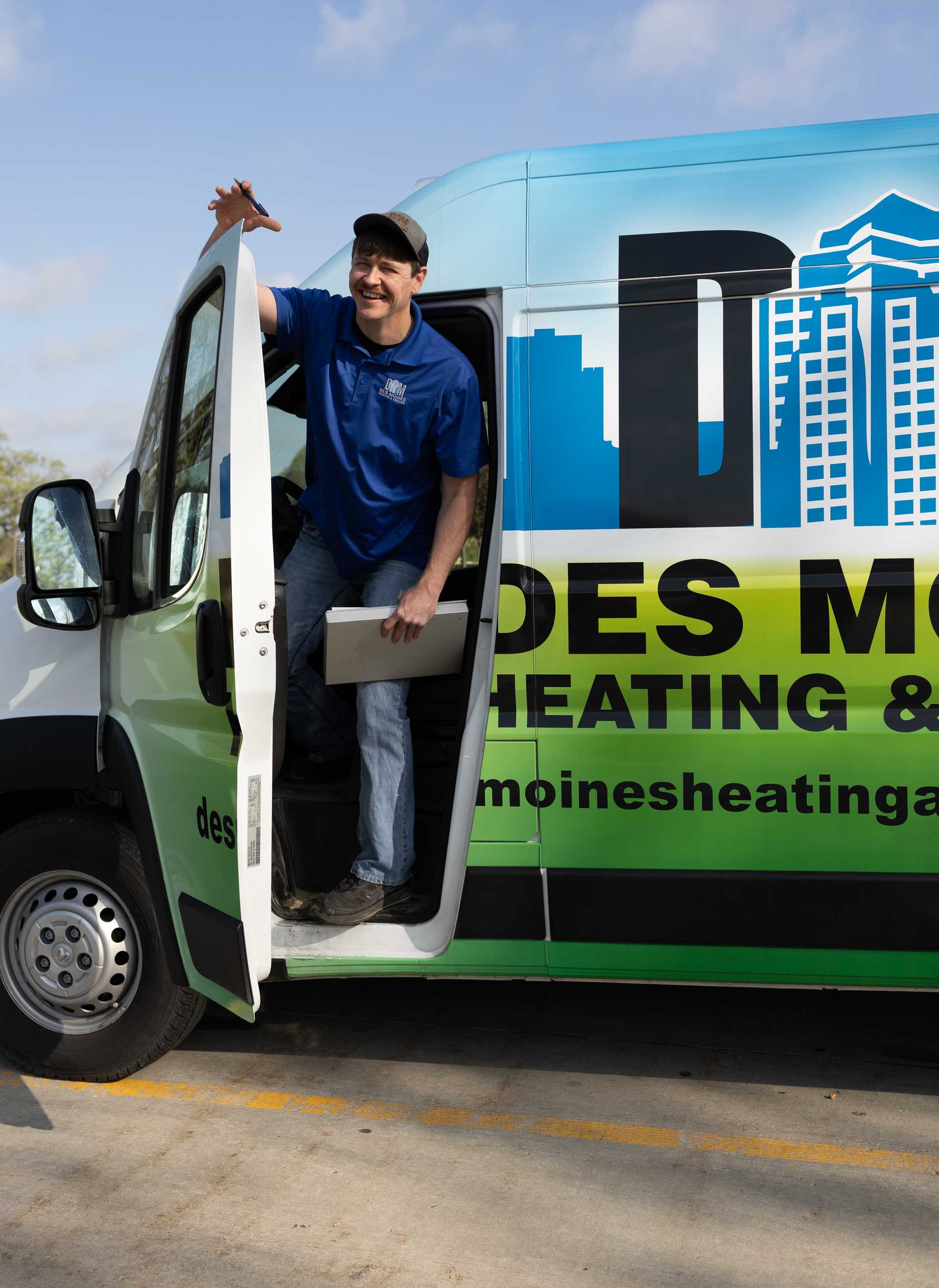 HVAC technician working on a unit