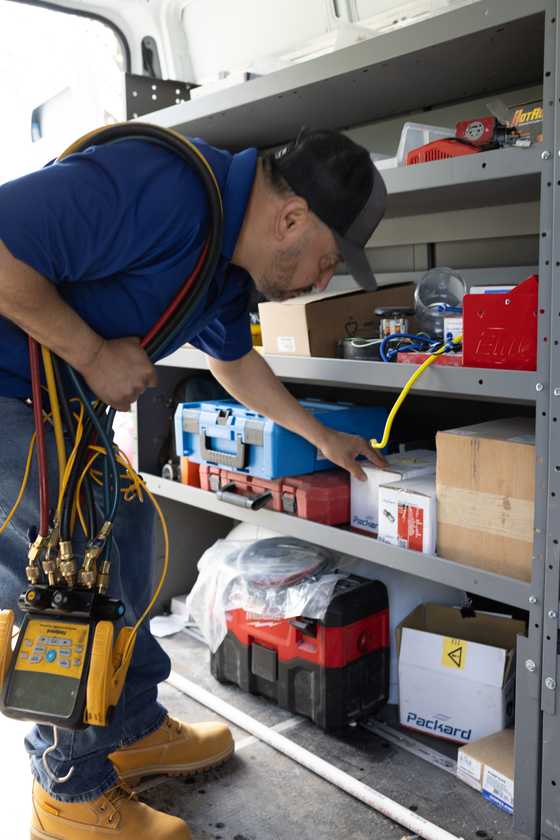HVAC technician at work